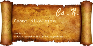Csont Nikoletta névjegykártya