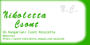 nikoletta csont business card